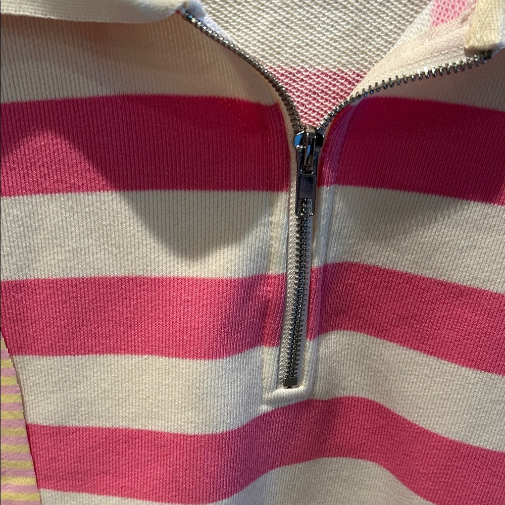 Hem & Thread Pink and Cream Striped Pullover - Picture 3 of 6